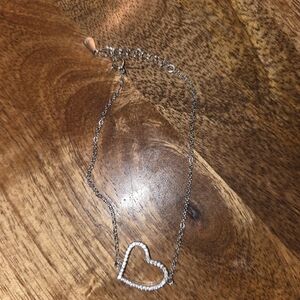 Gourmette en coeur et perle argent 925